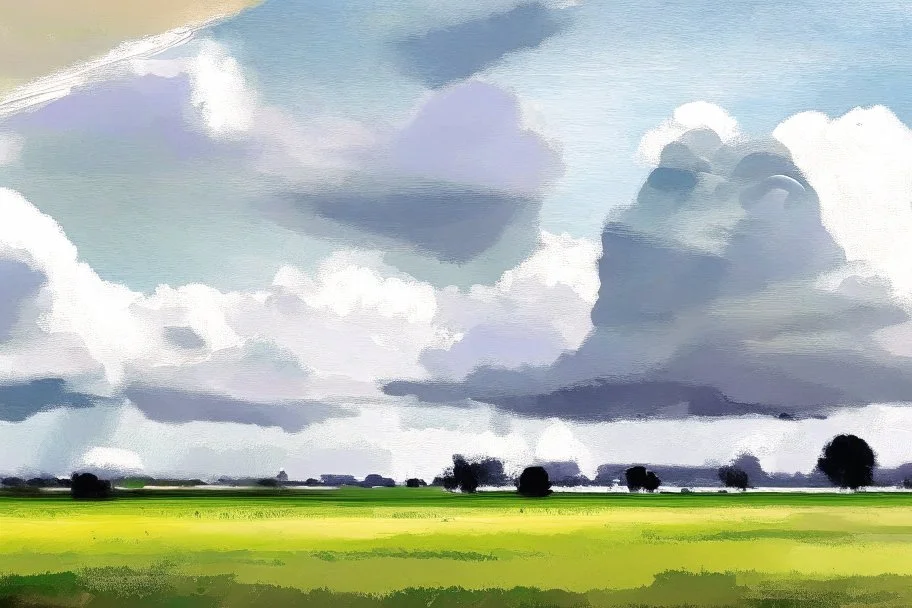 rough chalk pastel landscape of Lincolnshire