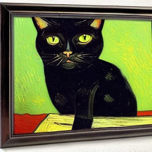 Portrait of a cat by Van Gogh