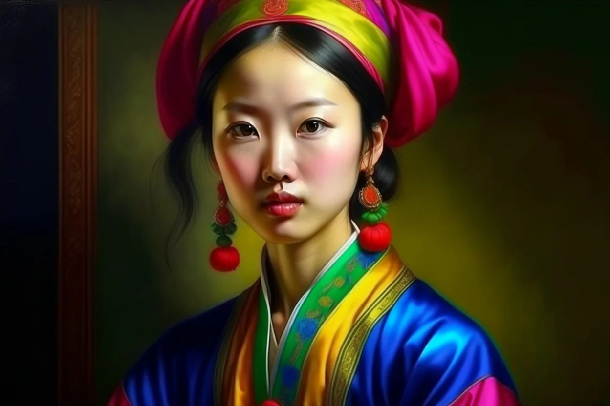 oriental woman portret neoclassism colorfull