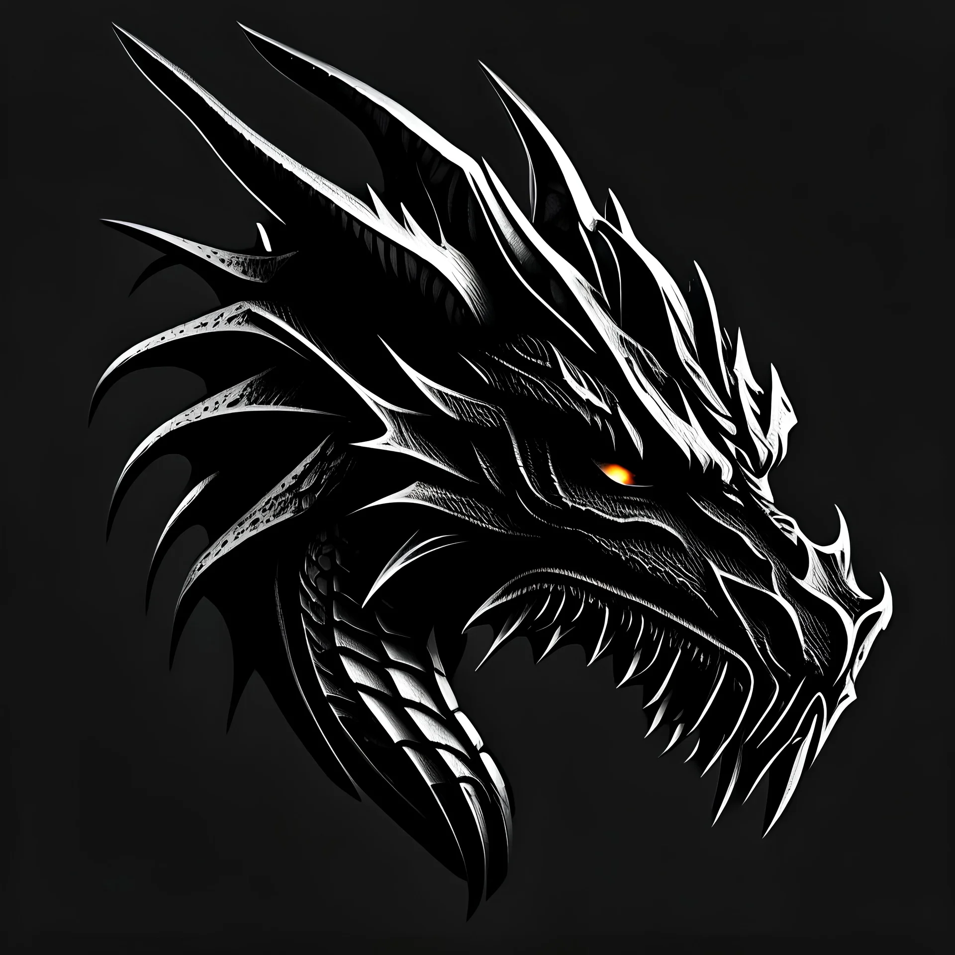 a dragon head black logo