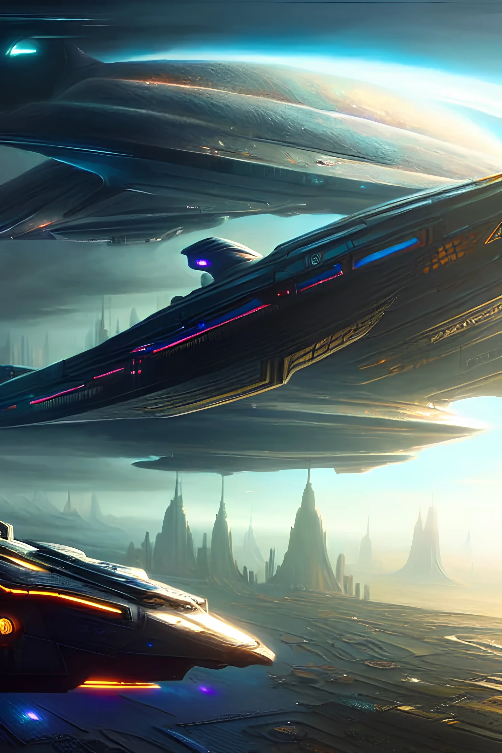 ((aetherpunk spaceship)), ((futuristic background)), hyper realist, hyper detailed, intricated, unreal engine, octane, karol bak, greg rutkowski, rossdraws, artgerm, wlop, vallejo