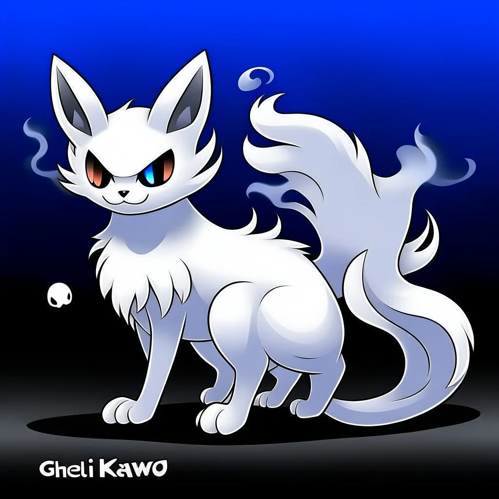 Create a ghost feline in the pokémon style