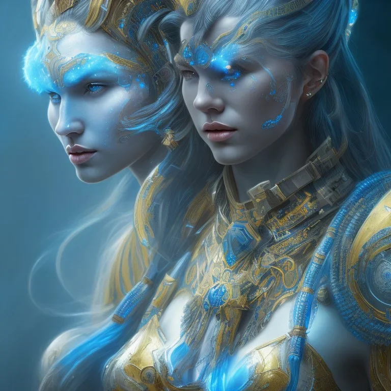 portriate of beautiful blue na'vi warrior,volumetric lighting, particals, intricate detail,realistc, close up