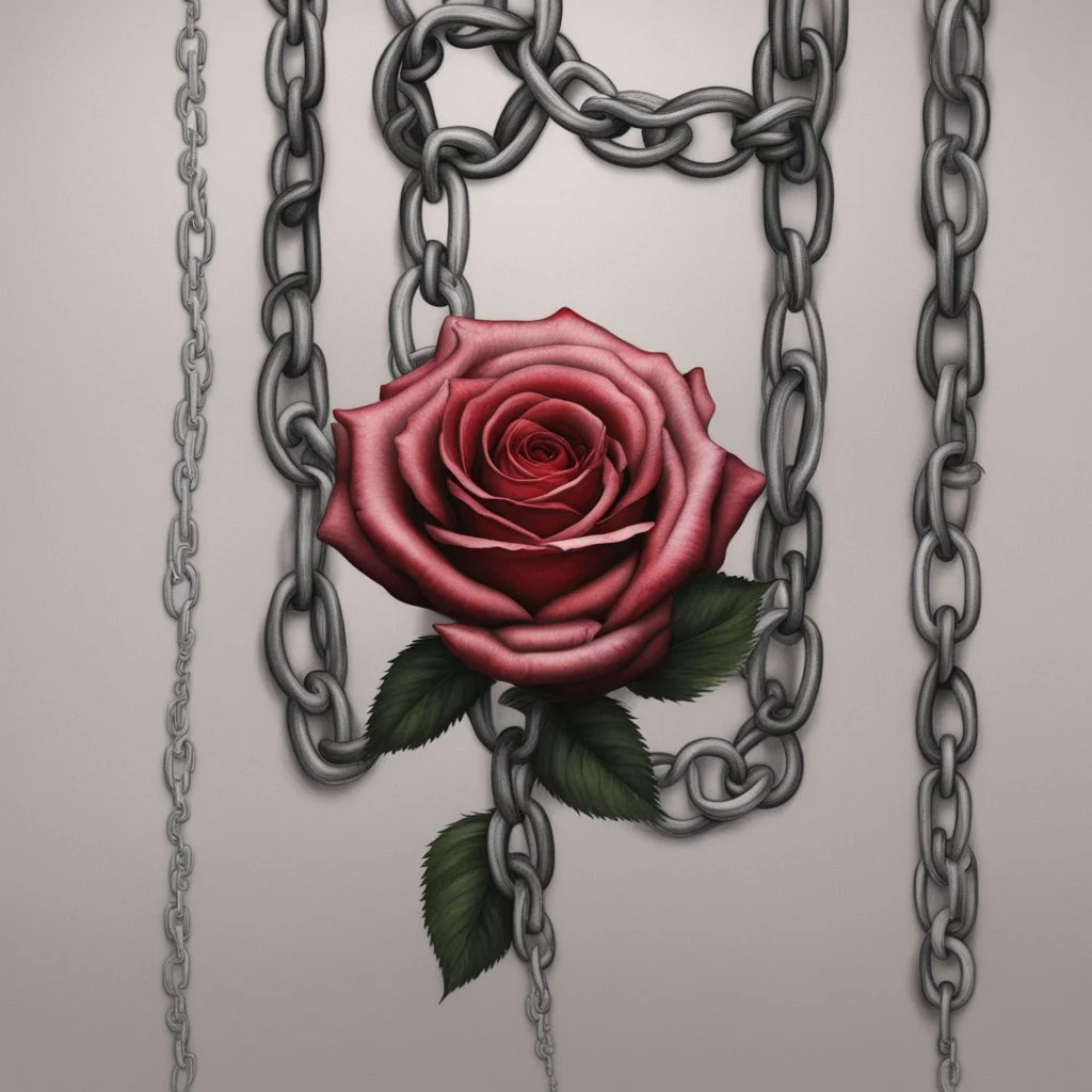 left rose and chains
