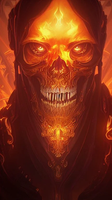 A beautiful highly detailed ornate intricate portrait of a flaming demon skull made of shiny obsidian glass :: reflective, glassy :: subtractive lighting, backlit :: by John William Waterhouse, Greg Rutkowski, HR Giger :: hyperrealistic, hyper detailed, photorealistic :: epic, incredible composition, amazing depth, meticulously composed, 16k resolution concept art :: fantasy magazine cover art