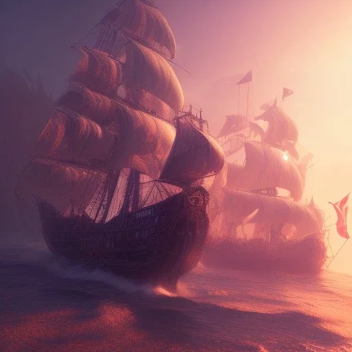 Pirate ship, cinematic,cinematic lighting, 8k, resolution concept art, dynamic lighting, hyperdetailed intricately detailed, octane render,unreal engine, centered.