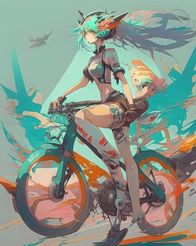 Anime design on a bike