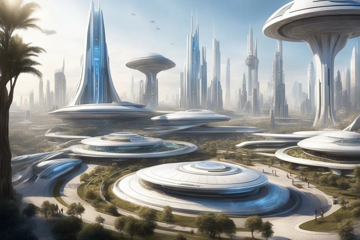 Theme park of the city of the future 2050, star wars, fabulousness