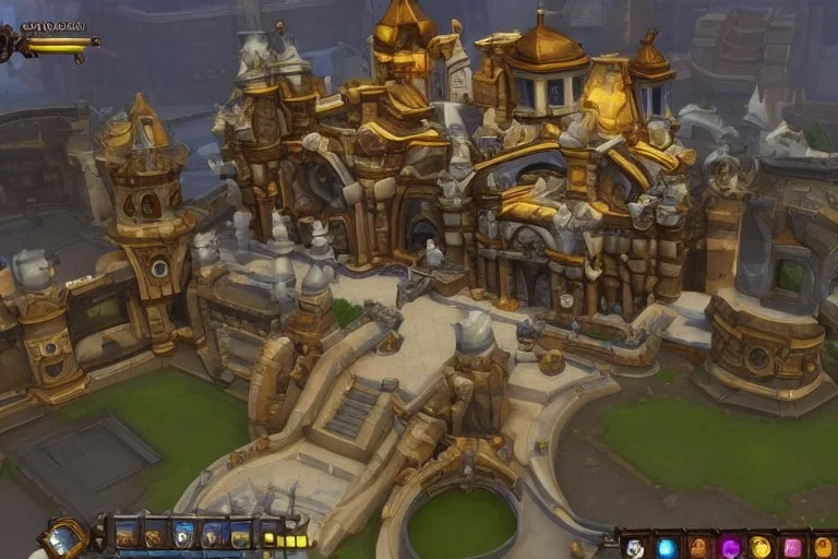 Torchlight 2 architecture made of marble and gold concept in overwatch