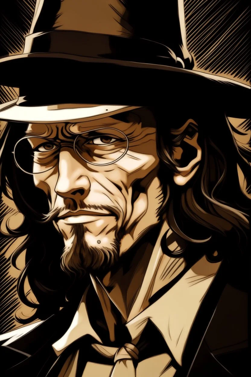 Portrait of Rob Lucci, from One Piece manga, Caravaggio style