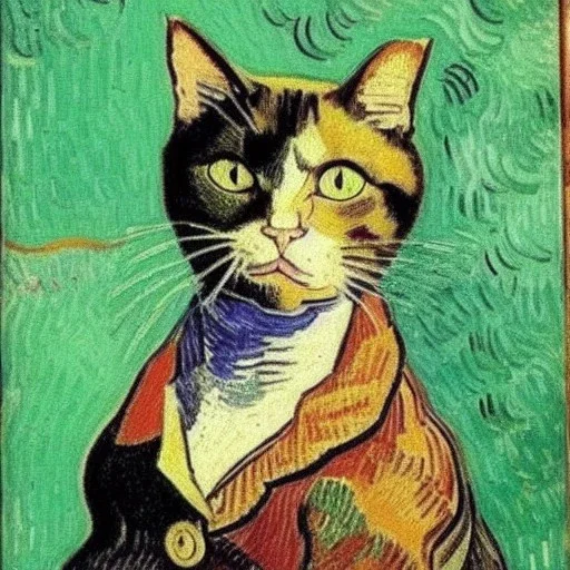 Portrait of a cat by Van Gogh