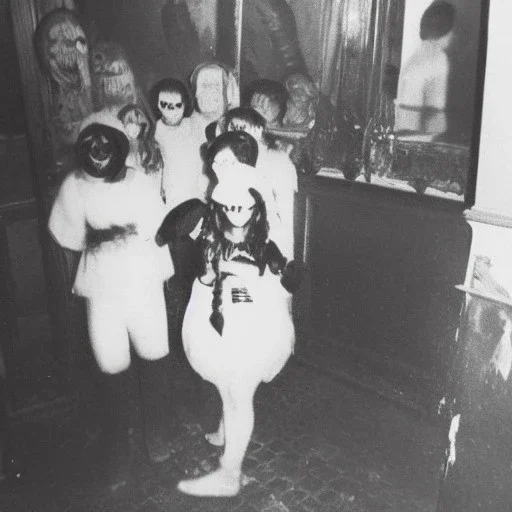 Old creepy photo of unusual rave