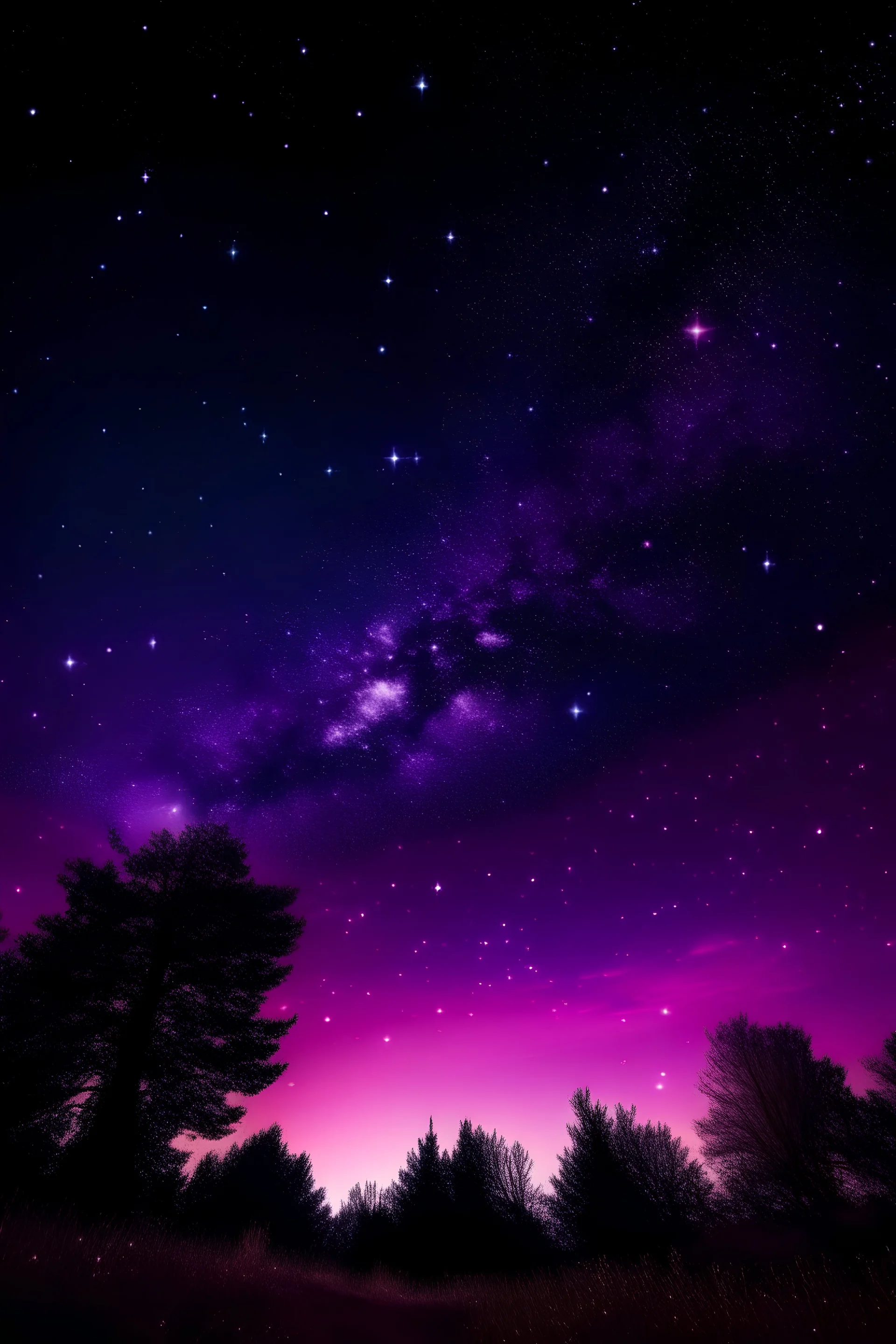 A portrait of a purple night sky with stars everywhere