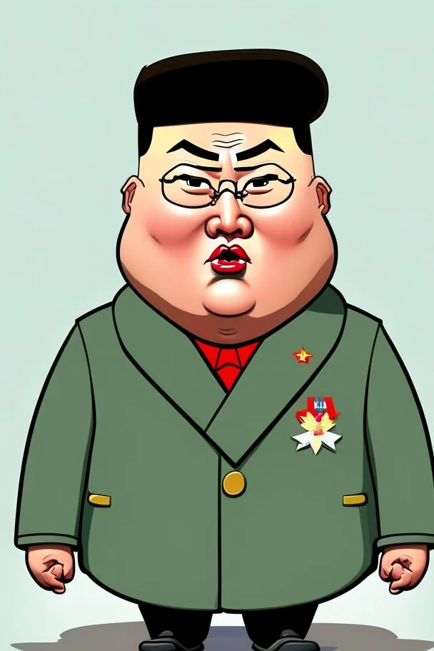 Kim Jong UnSupreme Leader of North Korea cartoon 2d