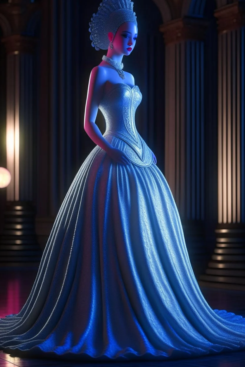 ball gown alien ,3d 4k octane render, smooth, sharp focus, highly detailed, unreal engine 5,