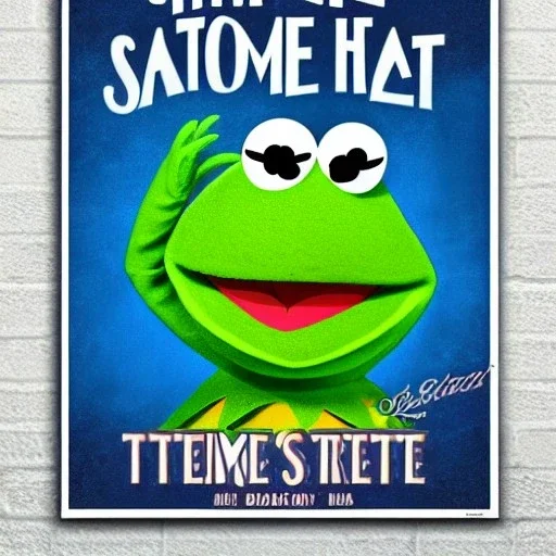 Kermit the Frog in a Saturday Night Fever dream movie poster