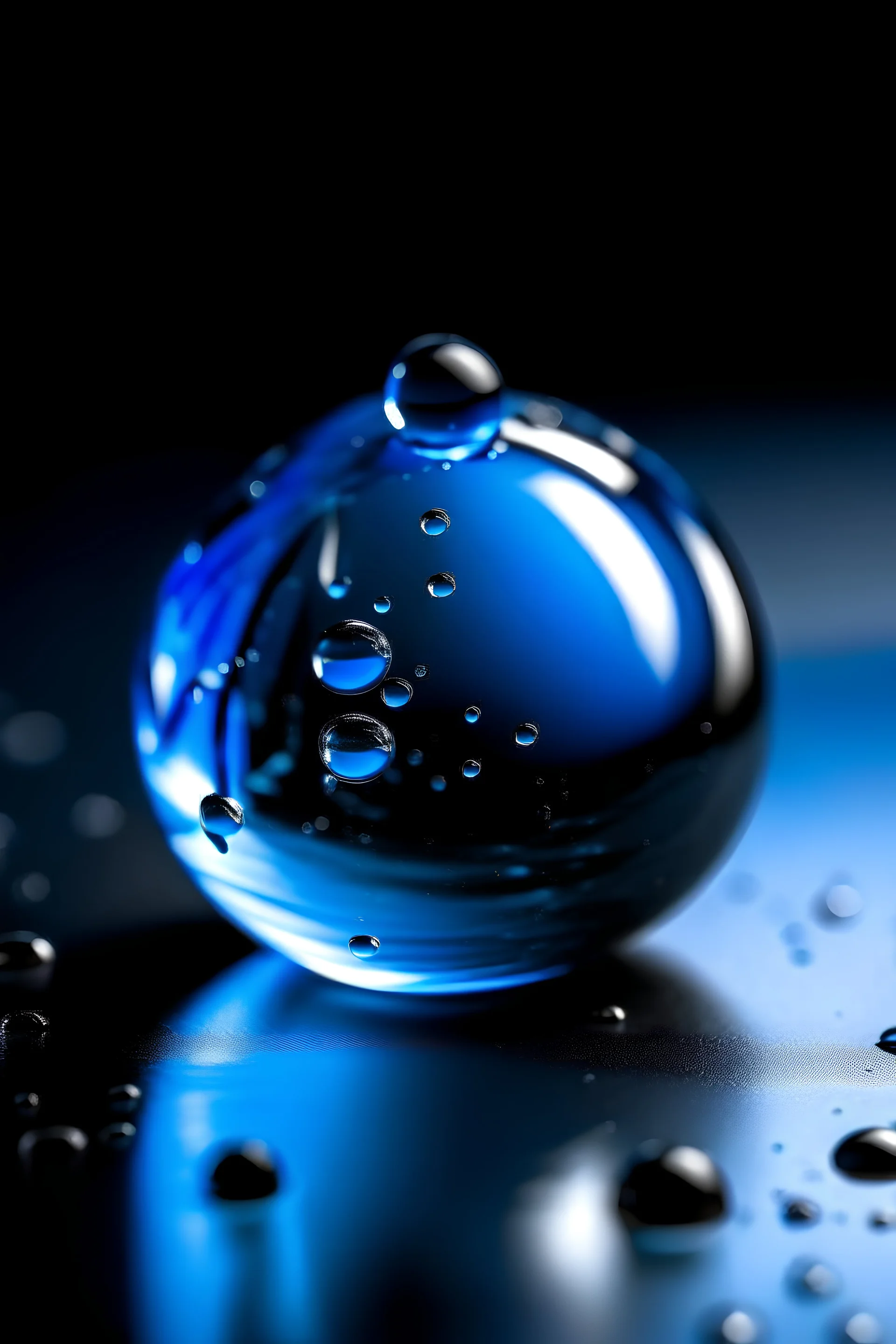 water droplet blue