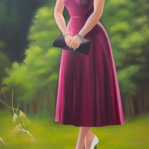 Full body portrait, painting, medium shot lady Animals