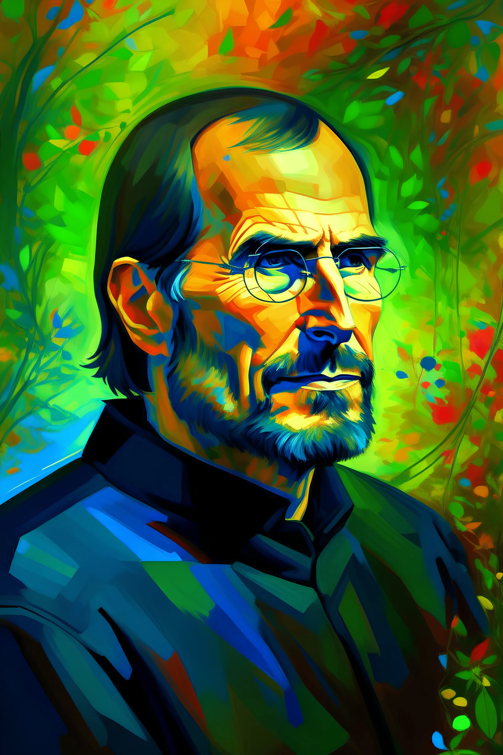 Portrait of Steve job in van goh style