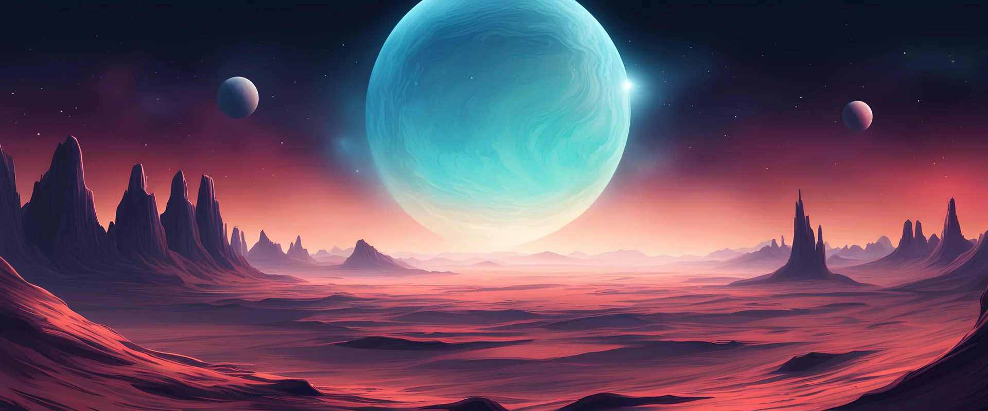 empty sky illustration Cosmic planet landscape .