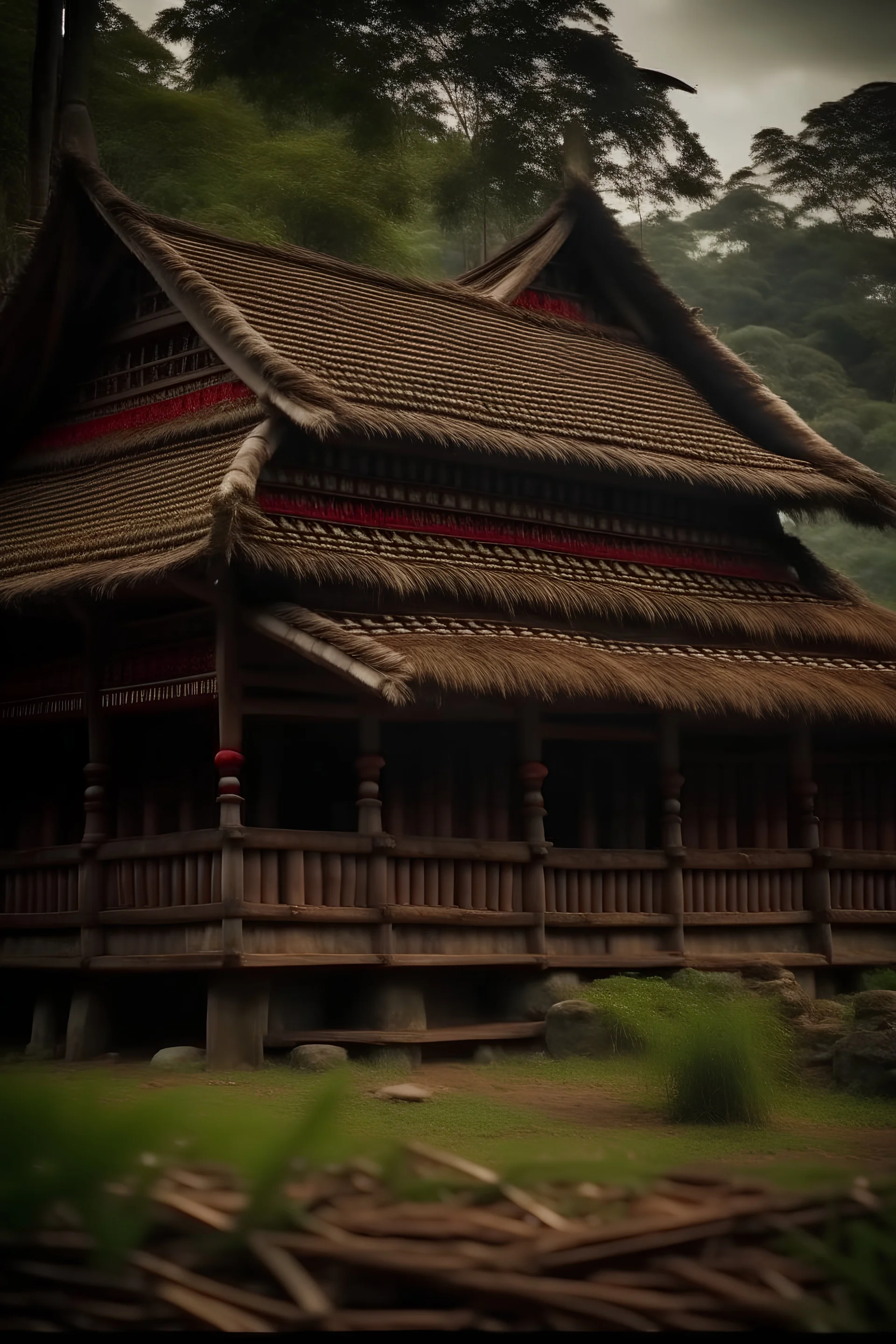 rumah adat suku toraja, Classic style, realis, cinematic