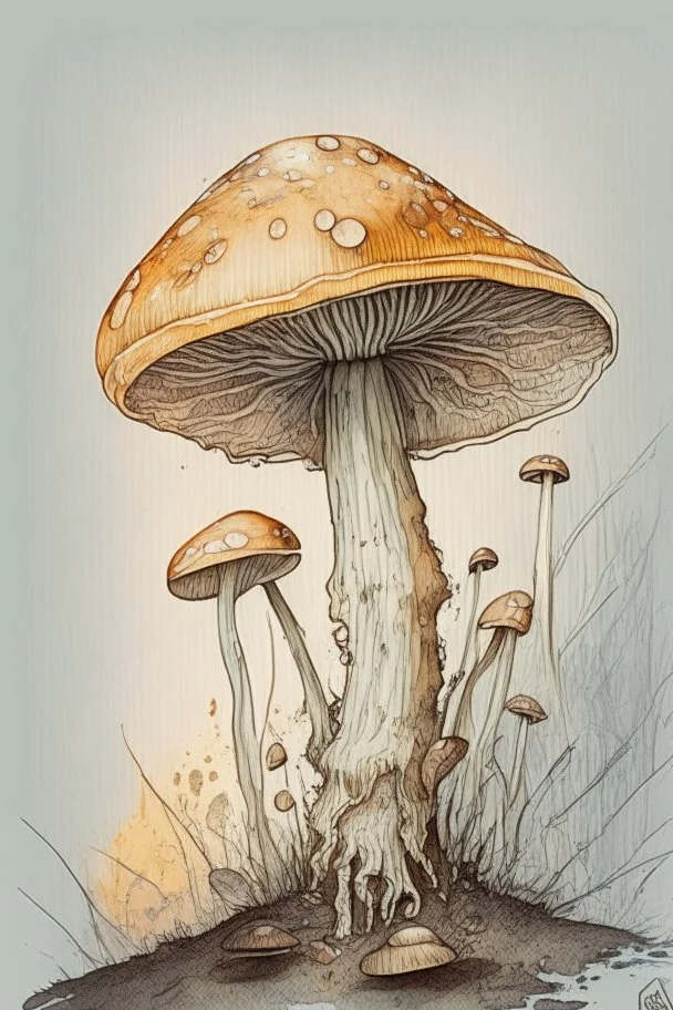Mushroom colored sketch