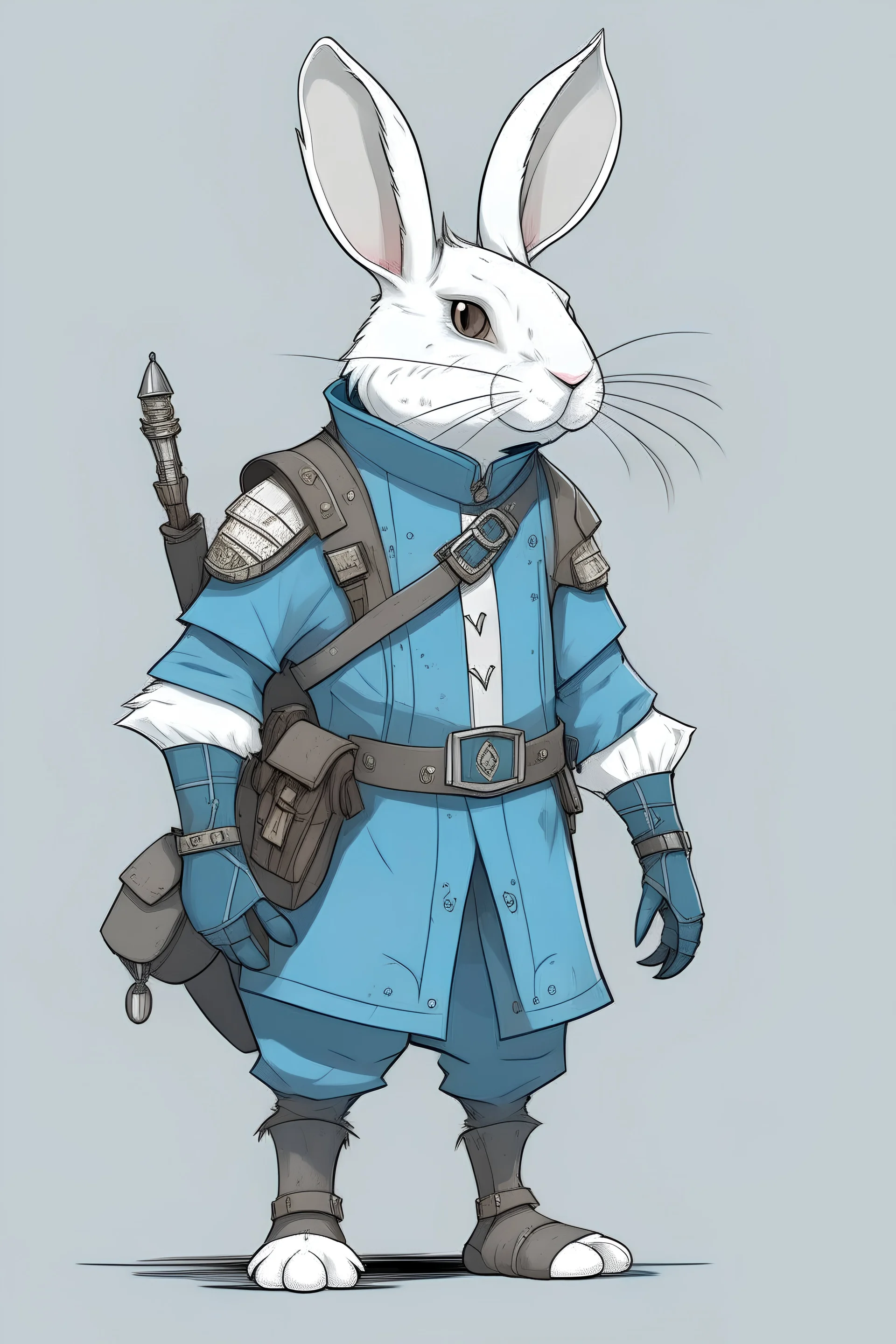 humanoid field rabbit dnd in light blue