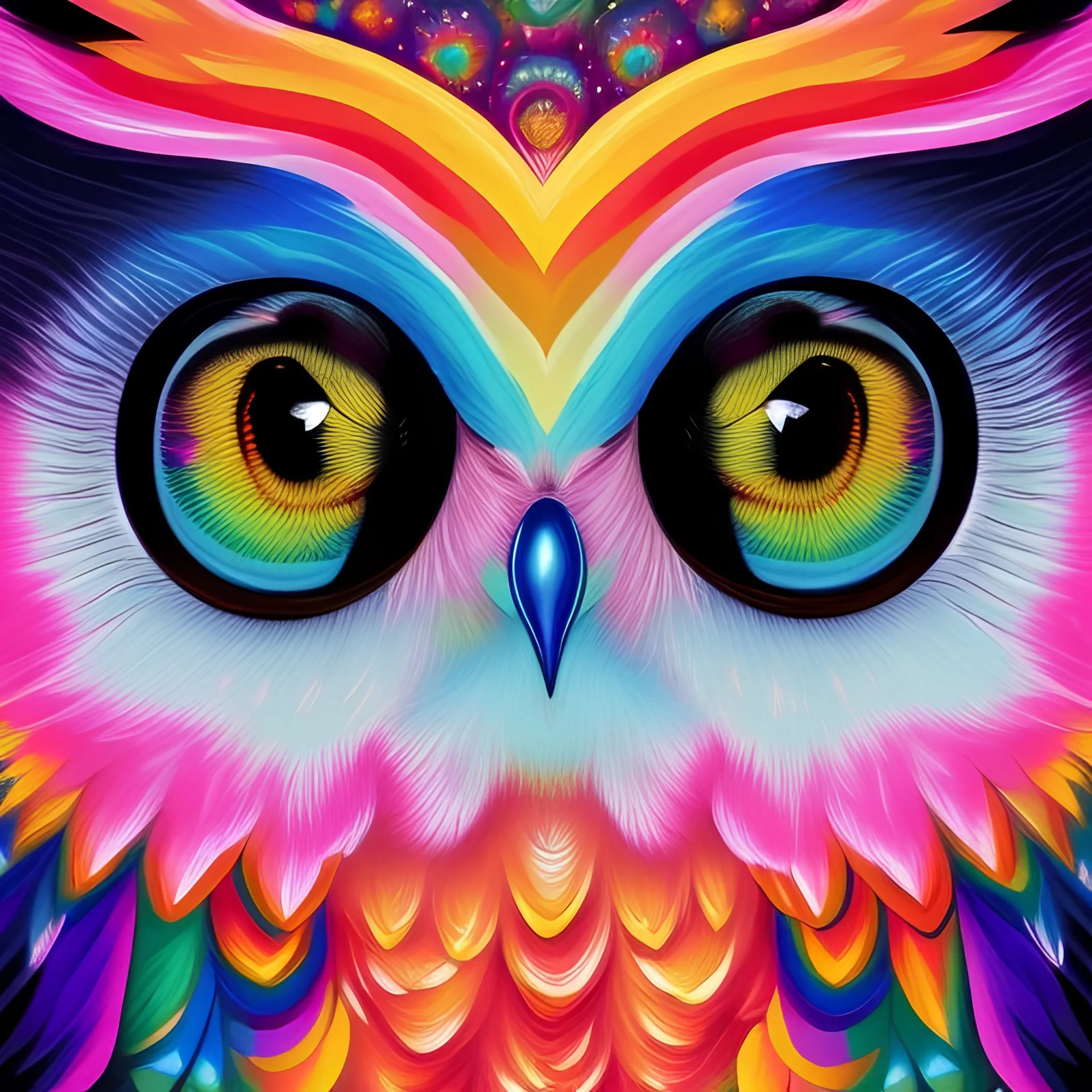 owl, by Lisa Frank, Painting