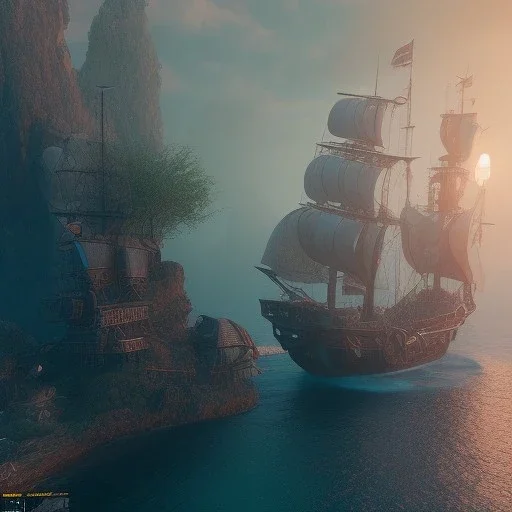 Pirate unreal engine 5, octane render, ultra realistic, 3d, cinematic, cinema 4d, face focus, 3d render