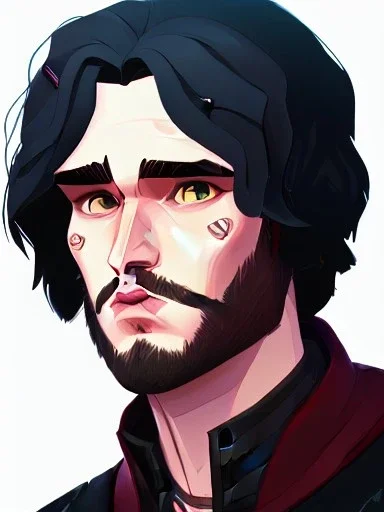 Portrait of a 30 year old strange gay wizard like John Snow