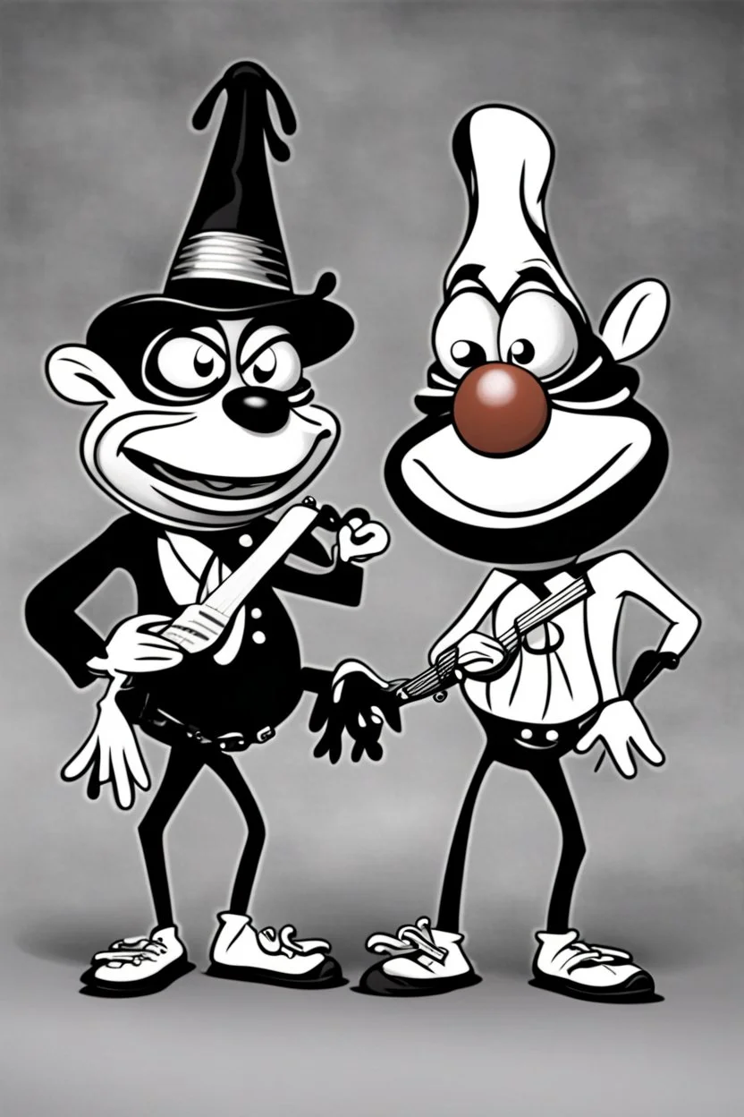 Ren & Stimpy black and white minstrels.