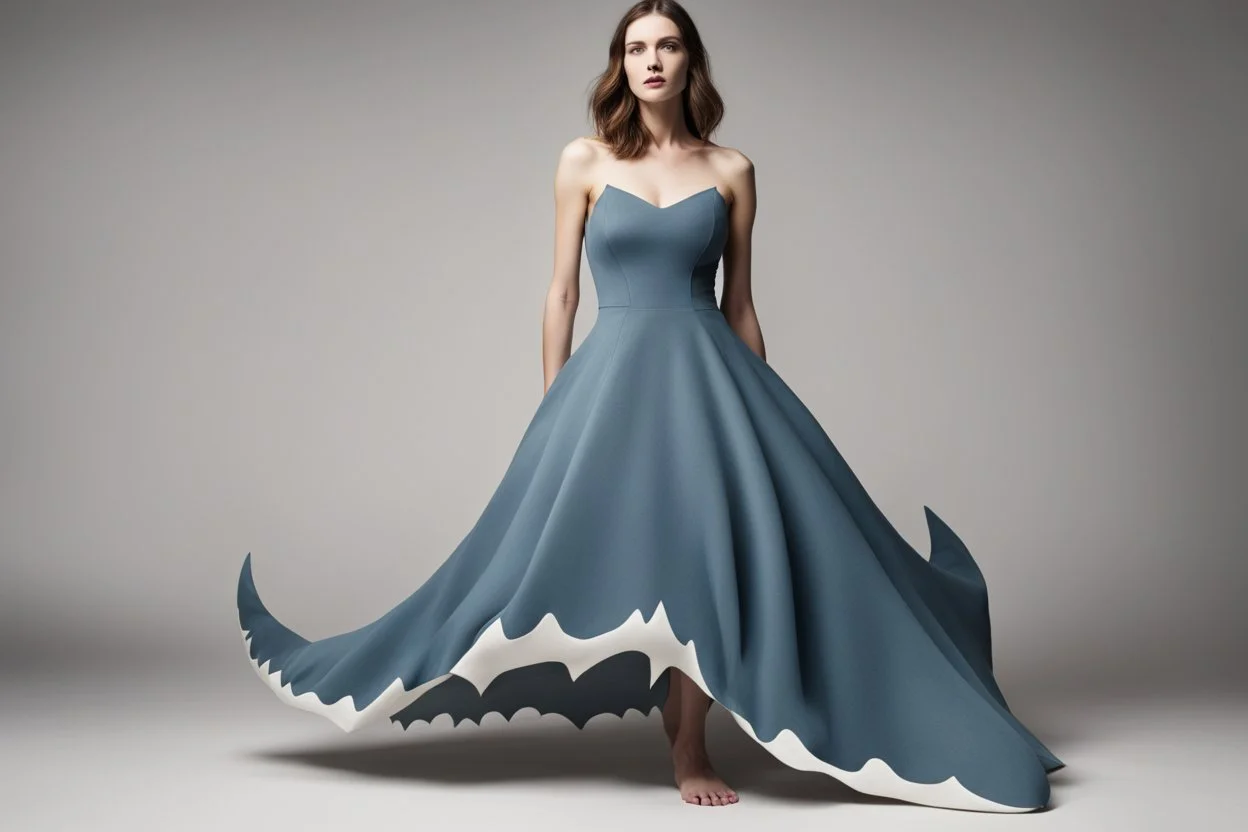 наряд платье что напоминает акулу