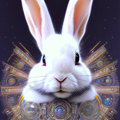 white platinum rabbit with blue third aye, aboriginal, dot painting, indiginous, dot, mud, dream-time, abstract, dots, natural pigment, extremely sharp detail, finely tuned detail, ultra high definition, 8 k, unreal engine 5, ultra sharp focus, art germ and Paul Lewin and Kehinde Wiley