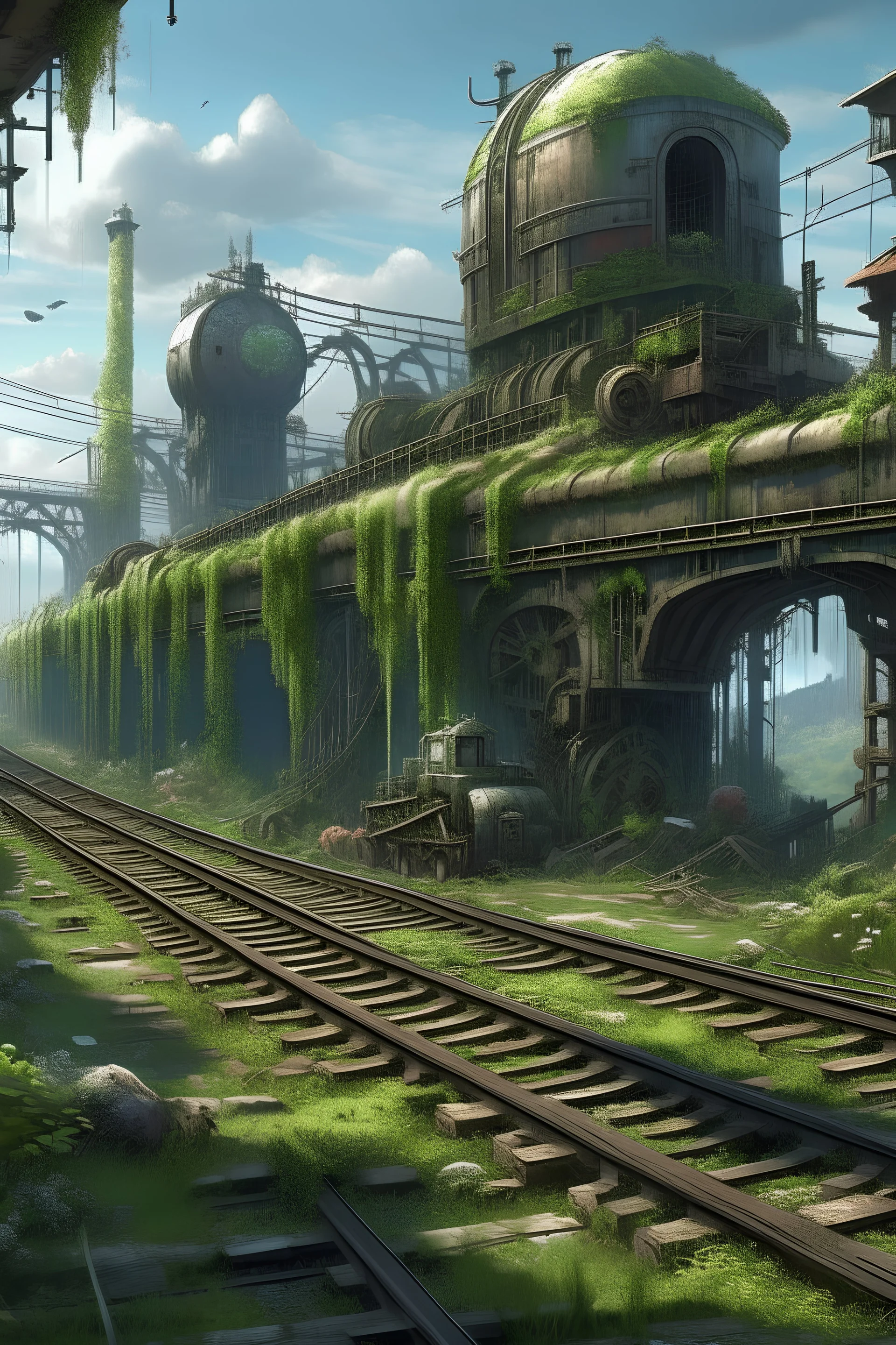 overgrown mortal engine city