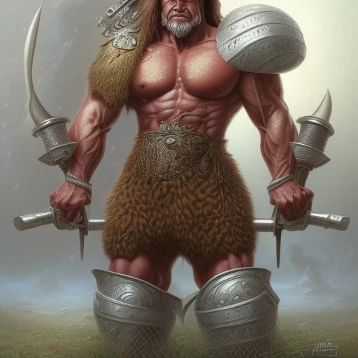 illustration bodybuilder barbarian by adrian smith ted nasmith