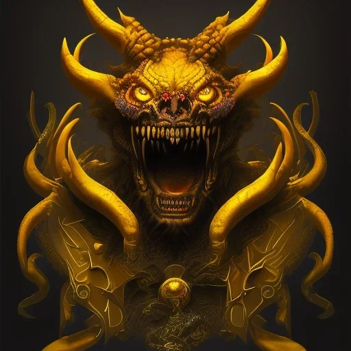 Demon sin of pride, evil, yellow