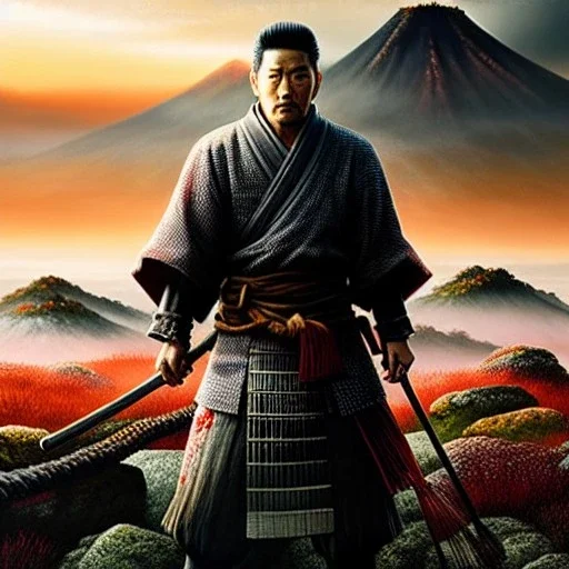 Ultra detailed fullbody Portrait in oil on canvas of Ghost Of Tsushima scenery,intense stare,extremely detailed digital painting, extremely detailed face,crystal clear Big eyes, mystical colors ,perfectly centered image, perfect composition, rim light, beautiful lighting,masterpiece,8k, stunning scene, raytracing, anatomically correct, in the style of robert e howard and Ken Kelley and Ohrai Noriyoshi and Simon Bisley and tomzj1