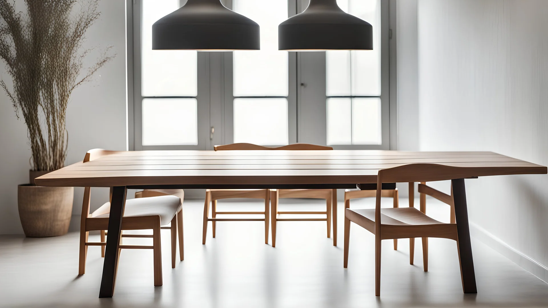 wooden table in the light room view from top