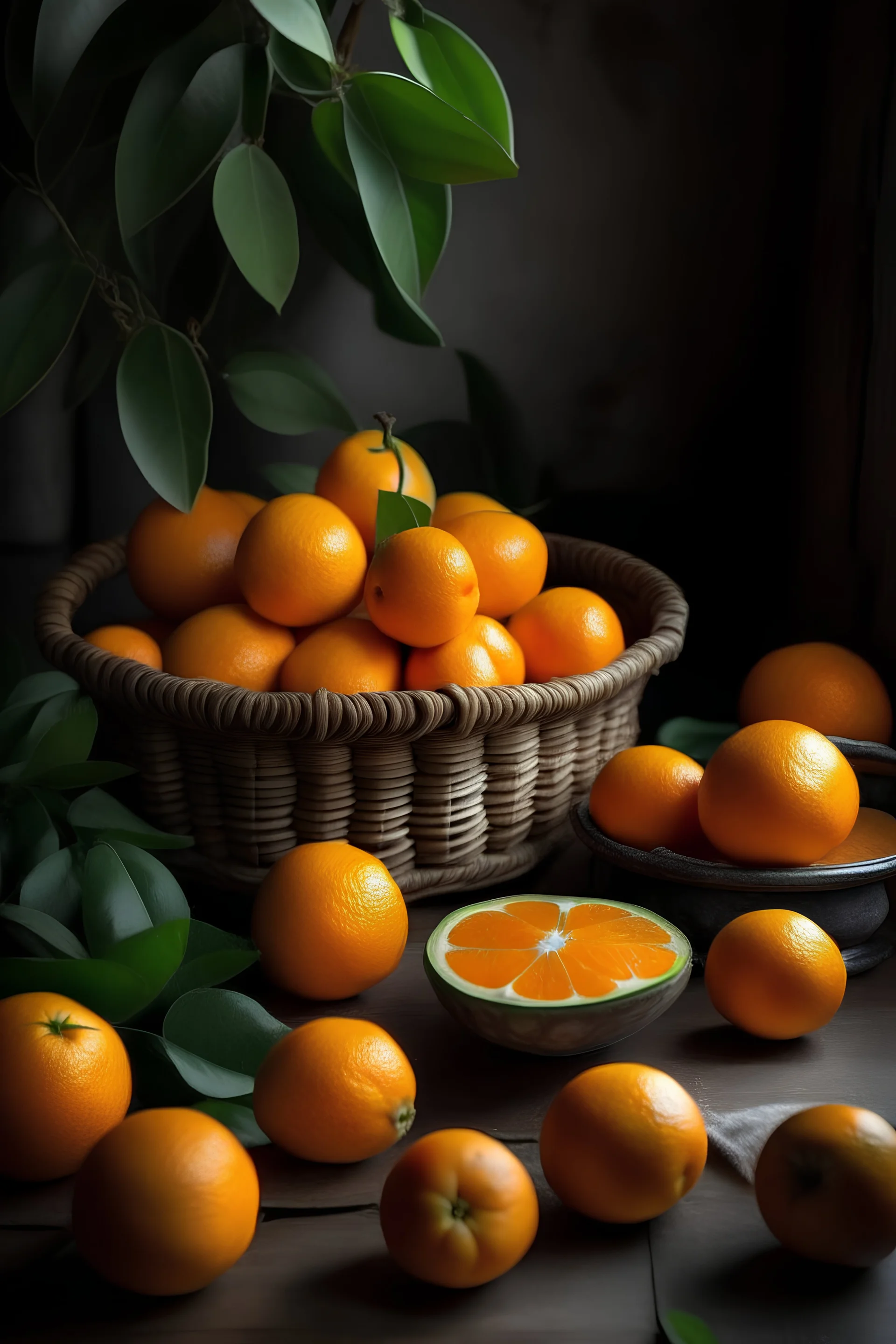 Picture decorate with oranges