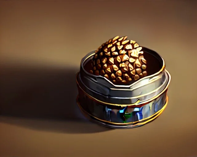 one acorn in tin box with note tied around