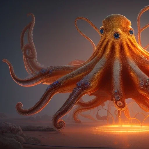 biomorphic octopus morphed with electronic wiring and mixed with lighting, Nanopunk and Biopunk with cyberpunk look,golden hour,MTG,digital painting, wonderful ambient colors, hyper realistic, unreal engine 5, 8k, uhd, art by Jarosław Jaśnikowski mixed with Sheila Martin mixed with Fletch mixed with Frank Sun mixed with Anna Dittmann mixed with Alena Aenami.