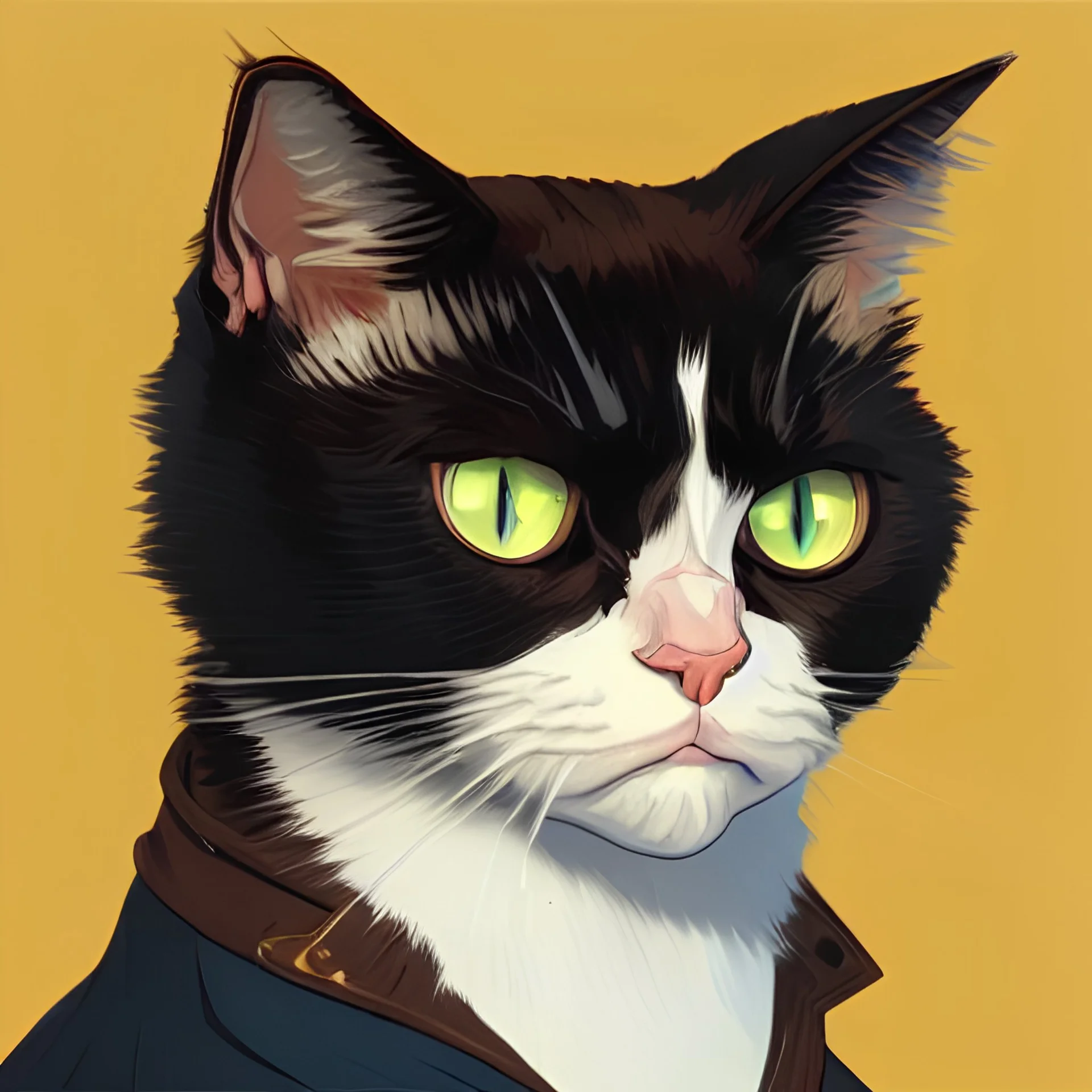 Portrait of a cat by Van Gogh, high quality, 4k, intricate detail