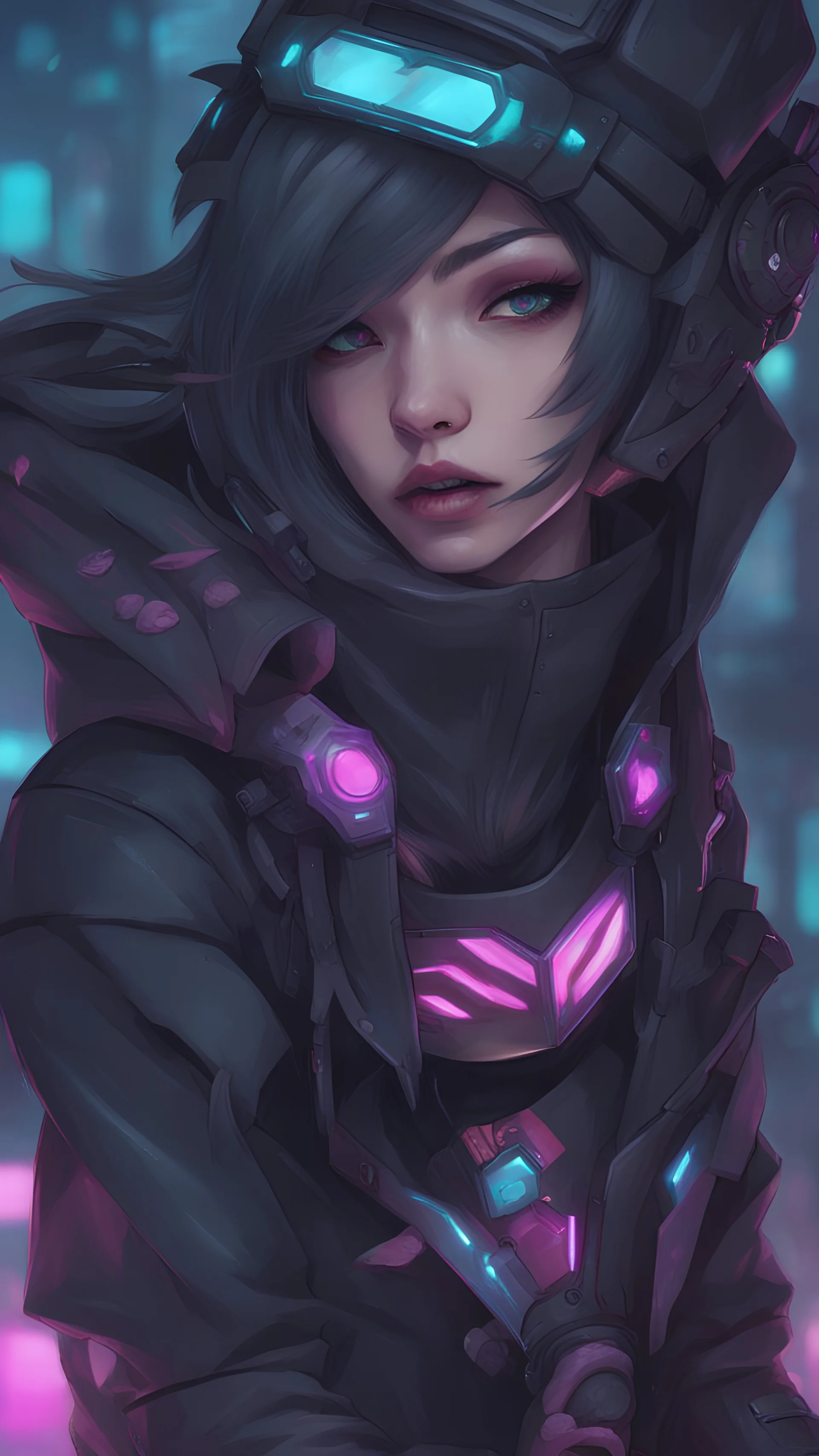 Kai is from League of Legends in Hot Cyberpunk