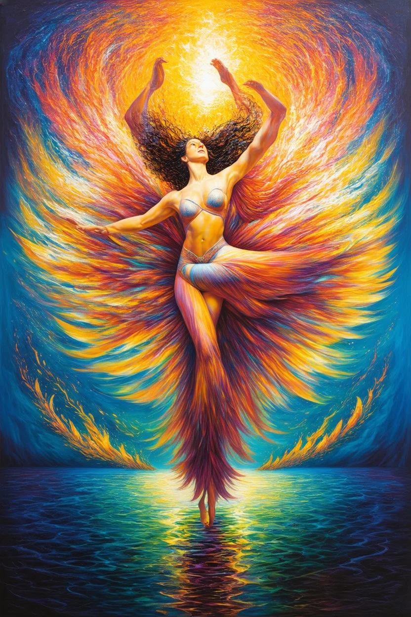 eternal dance of divine pleasure; surrealistic modern art