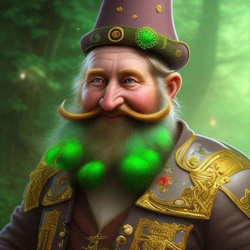 Ultra detailed fullbody of mystic leprechaun with and shamrock,old,fat,extremely detailed digital, human,painting,detailed eyes, extremely detailed face ,perfectly centered image, perfect composition, rim light, beautiful lighting,masterpiece,8k, stunning scene, raytracing, anatomically correct,, in the style of Dysney and pixar,smile