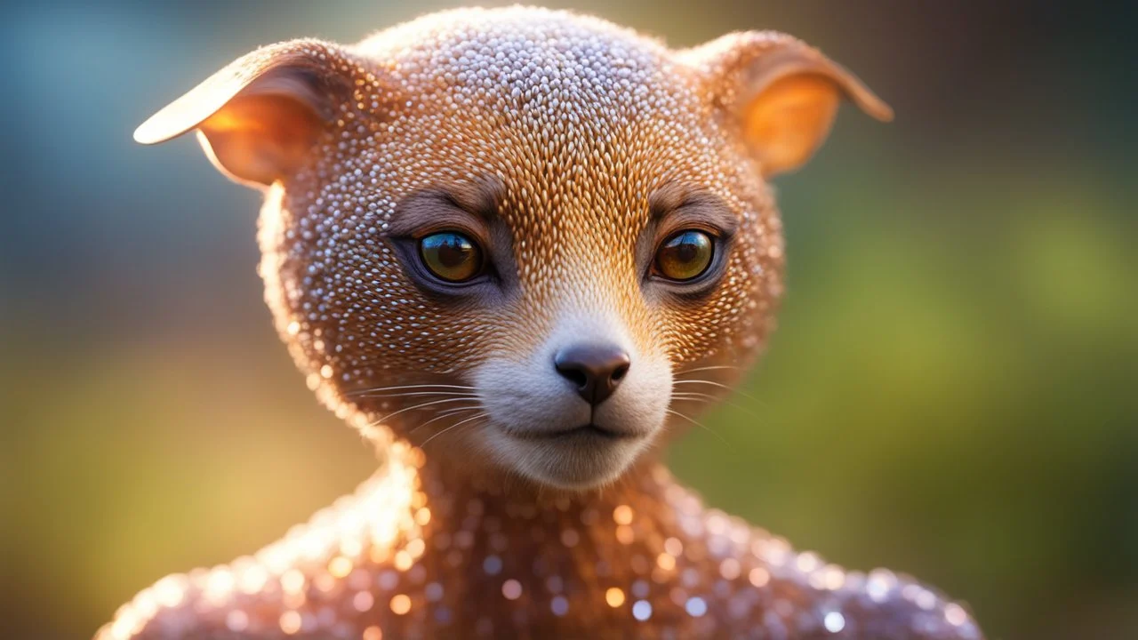 Strange, innovative, beautiful, unknown humanoid animal, exquisite body, striking skin, head and upper body, happy, intelligent, thoughtful, friendly, wise, extreme features, beautiful volumetric lighting, attractive composition, photorealistic, extremely detailed, chiascuro, bokeh blur