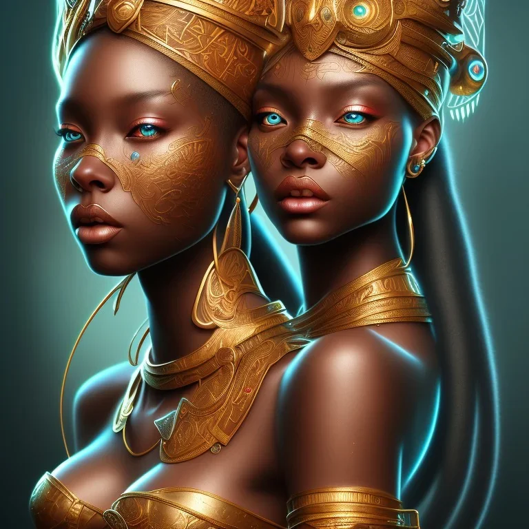 sango fantasy, fantasy magic, intricate, sharp focus, illustration, highly detailed, digital painting, concept art, matte, masterpiece head sexy view black African beauty black afro hair space lady turquoise tiger skin African one head African princess