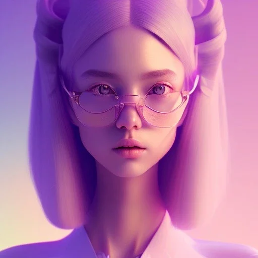 isometric clean art of super cute nerd girl, soft lighting, soft pastel gradients, high definition, 3d icon clay render, blender 3d, studio lighting, god rays, octane render, unreal engine 5