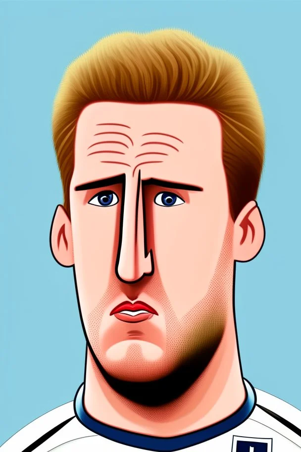 Harry Kane English football player ,cartoon 2d , cartoon 2d