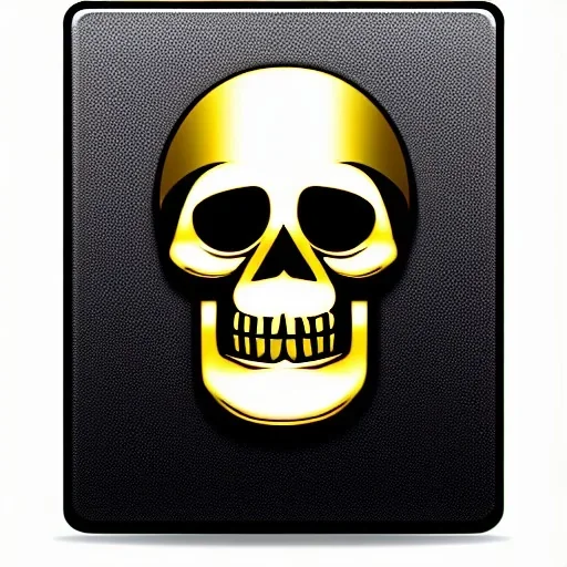 Иконка с золотым черепком на белом фоне